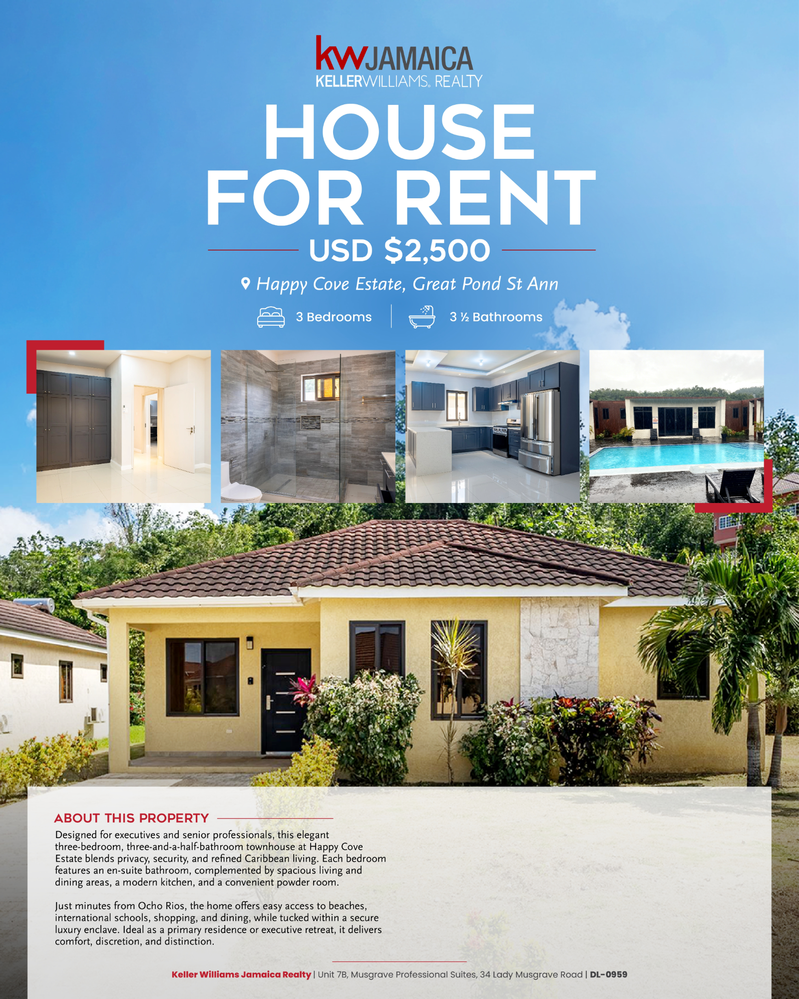 Modern-3-Bed-Townhouse-for-Rent-in-Happy-Cove-Estate-Ocho-Rios Twelfth image of 5-5 Happy Cove Estate in Ocho Rios, St. Ann, Jamaica - property is For Rent